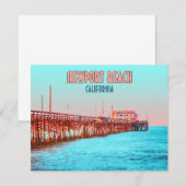 Newport Beach California Balboa Pier Flat Kaart (Voorkant / Achterkant)