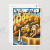 Newport Beach California Briefkaart (Voorkant / Achterkant)