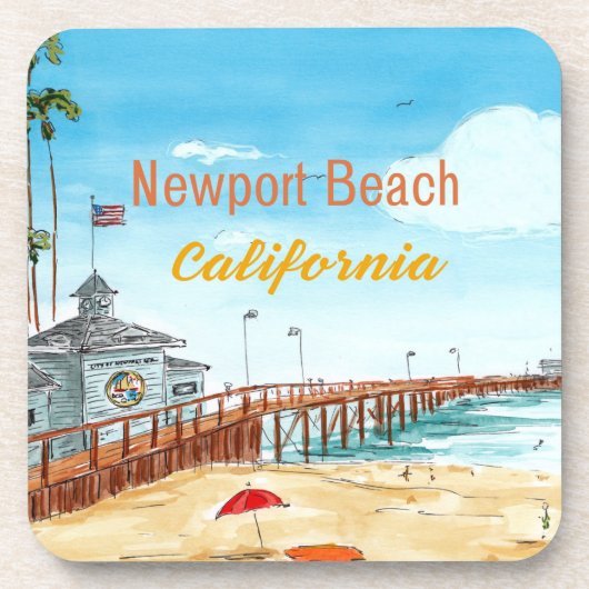 Newport Beach California Coaster Bier Onderzetter (Voorkant)