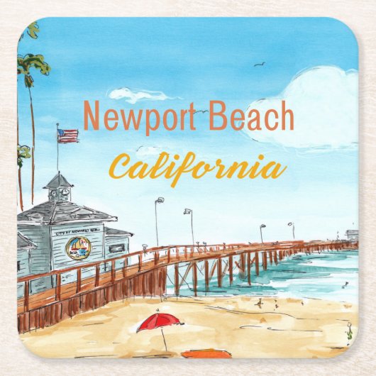 Newport Beach California Coaster Kartonnen Onderzetters (Voorkant)