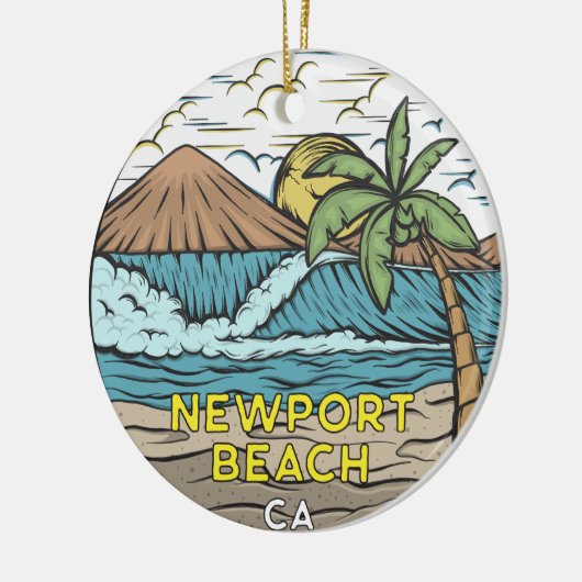 Newport Beach California  Keramisch Ornament (Links)