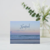 Newport Beach California Ocean Sunrise Blue Briefkaart (Staand voorkant)