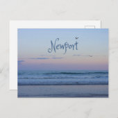 Newport Beach California Ocean Sunrise Blue Briefkaart (Voorkant / Achterkant)