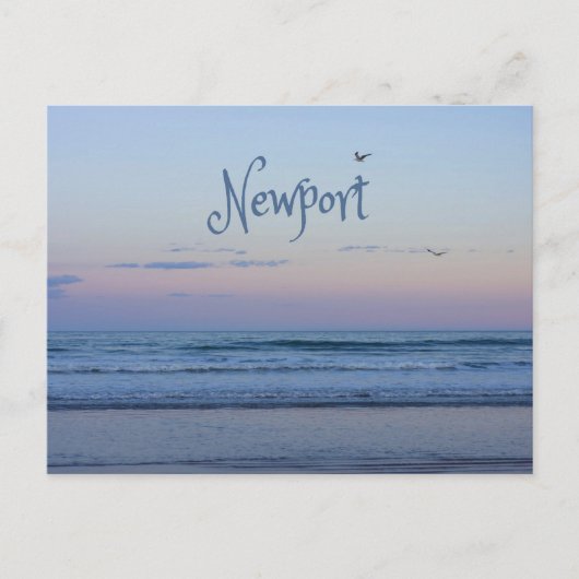 Newport Beach California Ocean Sunrise Blue Briefkaart (Voorkant)