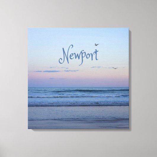 Newport Beach California Ocean Sunrise Blue Canvas Afdruk (Voorkant)
