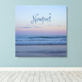 Newport Beach California Ocean Sunrise Blue Canvas Afdruk (Insitu (Houten vloer))