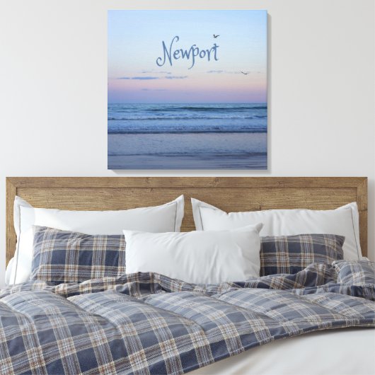 Newport Beach California Ocean Sunrise Blue Canvas Afdruk (Insitu (Slaapkamer))