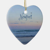 Newport Beach California Ocean Sunrise Blue Keramisch Ornament (Rechts)