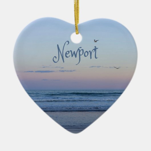 Newport Beach California Ocean Sunrise Blue Keramisch Ornament (Voorkant)