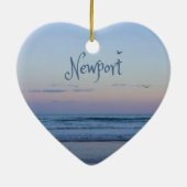 Newport Beach California Ocean Sunrise Blue Keramisch Ornament (Achterkant)
