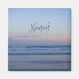 Newport Beach California Ocean Sunrise Blue Magneet