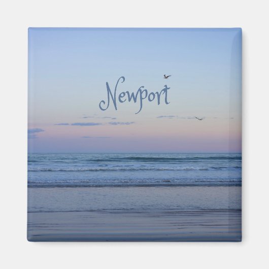 Newport Beach California Ocean Sunrise Blue Magneet (Voorkant)