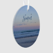 Newport Beach California Ocean Sunrise Blue Ornament (voorkant)