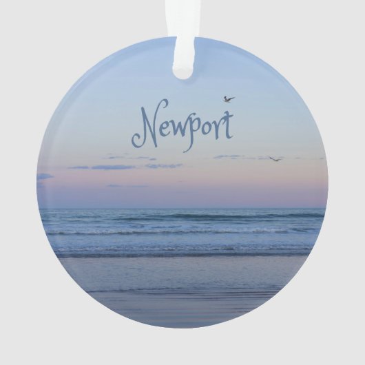 Newport Beach California Ocean Sunrise Blue Ornament (achterkant)