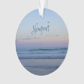 Newport Beach California Ocean Sunrise Blue Ornament (voorkant)