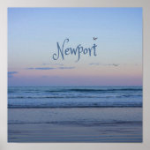 Newport Beach California Ocean Sunrise Blue Poster (Voorkant)