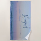 Newport Beach California Ocean Sunrise Blue Strandlaken (Voorkant)