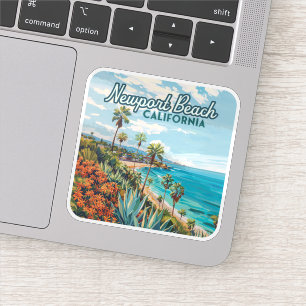 Newport Beach California Oranje County Vintage Sticker