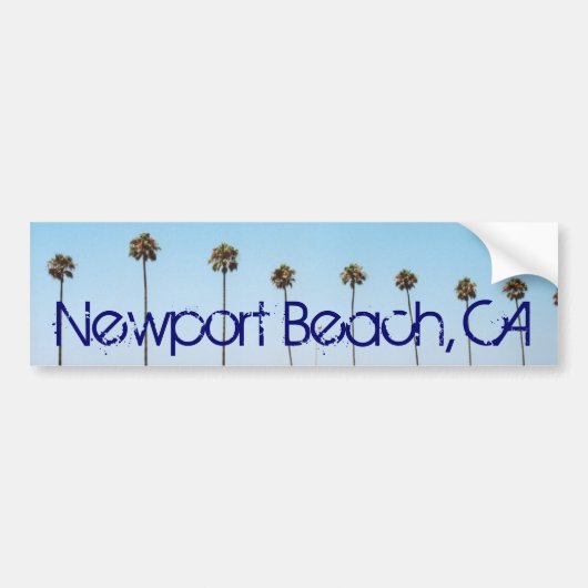 Newport Beach California Palm Trees Bumpersticker (Voorkant)