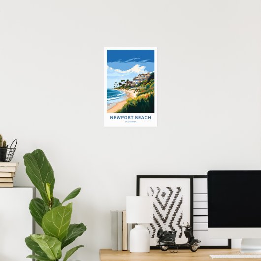 Newport Beach California Reisposter Poster (Thuiskantoor)