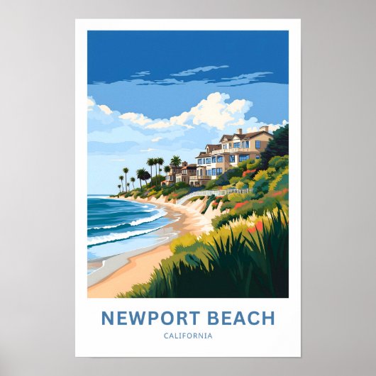 Newport Beach California Reisposter Poster (Voorkant)