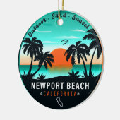 Newport Beach California Retro Sunset Souvenir 80s Keramisch Ornament (Links)
