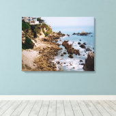 Newport Beach California Rocky kustlijn Foto Canvas Afdruk (Insitu (Houten vloer))