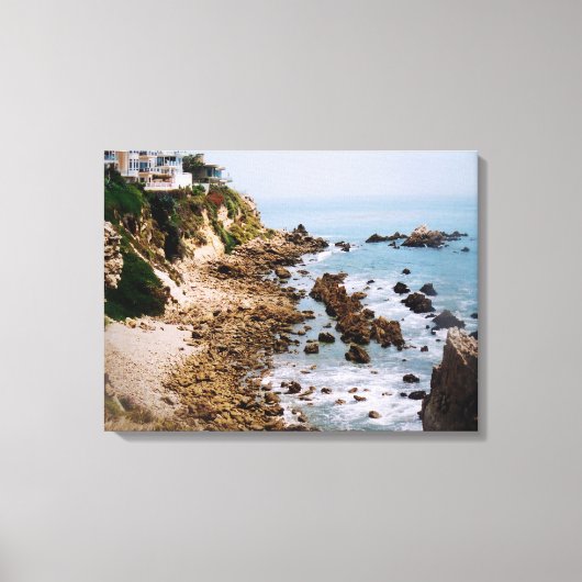 Newport Beach California Rocky kustlijn Foto Canvas Afdruk (Voorkant)