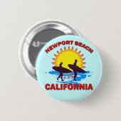 NEWPORT BEACH CALIFORNIA RONDE BUTTON 5,7 CM (Voorkant /achterkant)