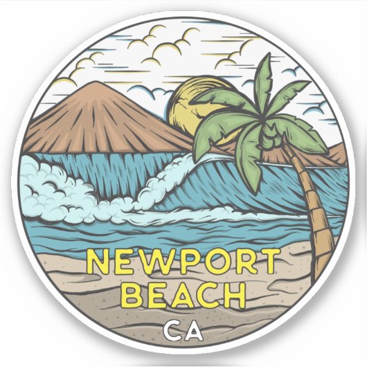 Newport Beach California  Sticker (Voorkant)