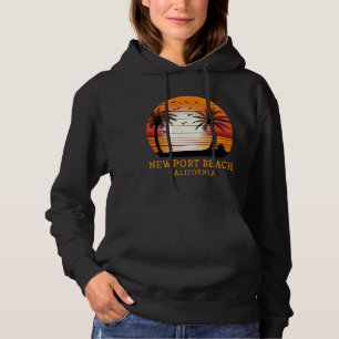 Newport Beach California  Sunset Retro Sun Hoodie