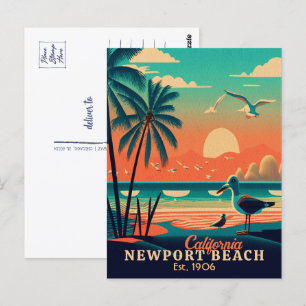 Newport Beach California Sunset Souvenirs jaren 19 Briefkaart