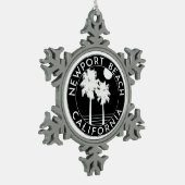Newport Beach California Surfing Surf Tin Sneeuwvlok Ornament (Links)
