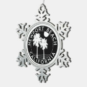 Newport Beach California Surfing Surf Tin Sneeuwvlok Ornament (Rechts)