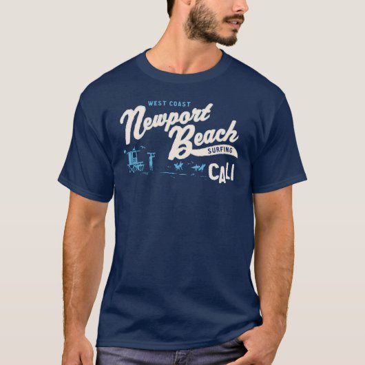 Newport Beach California Surfing T-shirt (Voorkant)