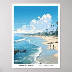 Newport Beach California Verenigde Staten Vintage  Poster