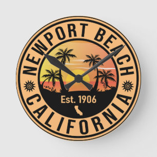 Newport Beach California Vintage Souvenirs Ronde Klok
