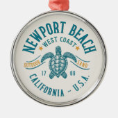 Newport Beach California West Coast Metalen Ornament (Voorkant)