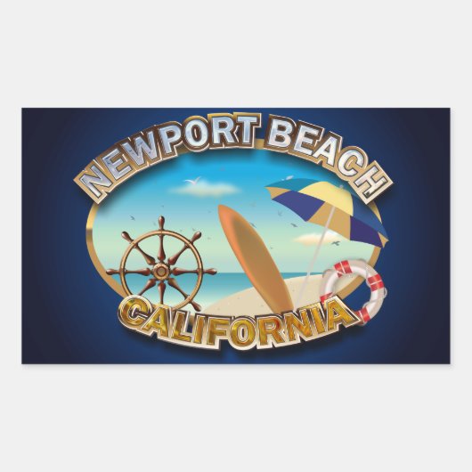 Newport Beach, Californië Rechthoekige Sticker (Voorkant)