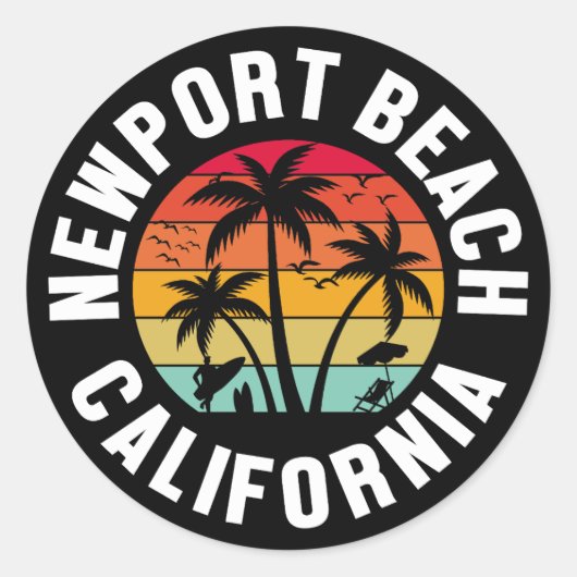 Newport Beach, Californië Ronde Sticker (Voorkant)