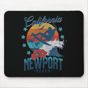 Newport Beach Californië Surfen Vintage Vakantie Muismat