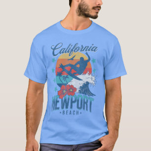 Newport Beach Californië Surfen Vintage Vakantie T-shirt