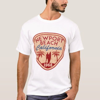 NEWPORT BEACH Californië Surfer Surfen Surfplank  T-shirt
