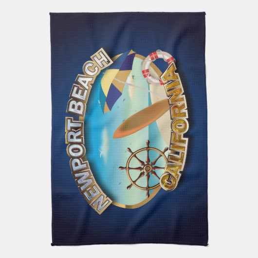 Newport Beach, Californië Theedoek (Verticaal)