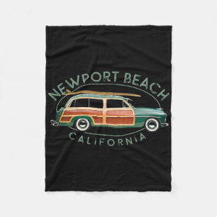 Newport Beach Californië Vintage Surfen Fleece Deken