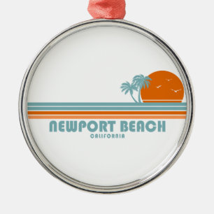 Newport Beach Californië Zon Palmbomen Metalen Ornament
