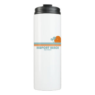 Newport Beach Californië Zon Palmbomen Thermosbeker