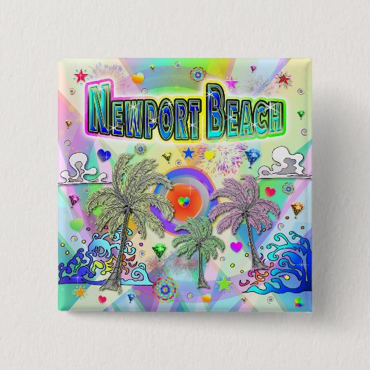 Newport Beach Deep Dream Button (Voorkant)