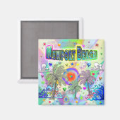 Newport Beach Deep Dream-magneet Magneet (Voorkant / Achterkant)