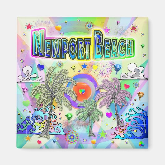 Newport Beach Deep Dream-magneet Magneet (Voorkant)